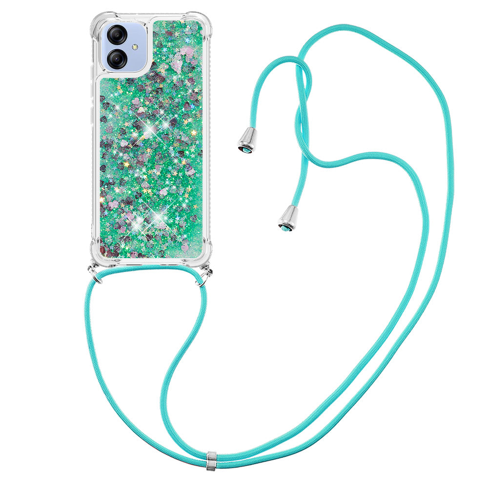 YB Quicksand Series-4 for Samsung Galaxy A04e 4G F04 4G M04 4G Quicksand Phone Protective Case Drop-proof Soft TPU Cover with Lanyard YB Quicksand Series-4 for Samsung Galaxy A04e 4G F04 4G M04 4G Quicksand Phone Protective Case Drop-proof Soft TPU Cover with Lanyard